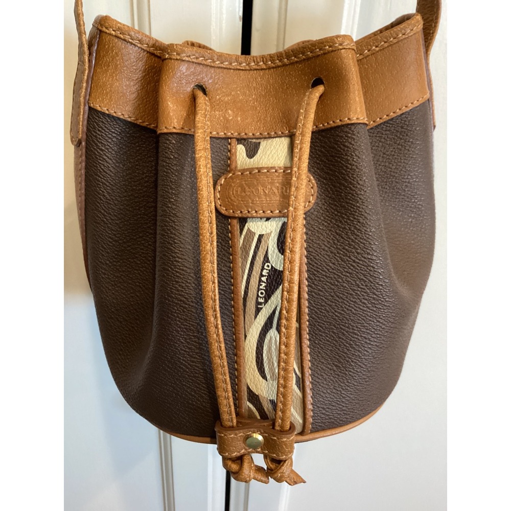 Leonard‎ Paris Bucket Bag Drawstring Shoulder Bag Designer Purse